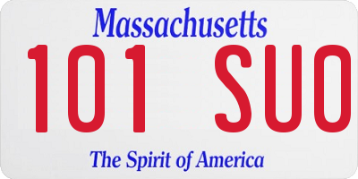 MA license plate 101SU0