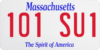 MA license plate 101SU1