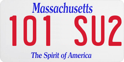 MA license plate 101SU2