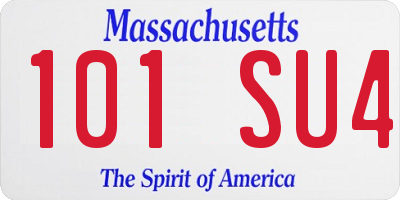 MA license plate 101SU4