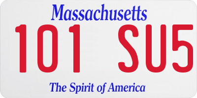 MA license plate 101SU5