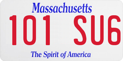 MA license plate 101SU6