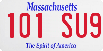 MA license plate 101SU9