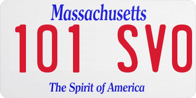 MA license plate 101SV0