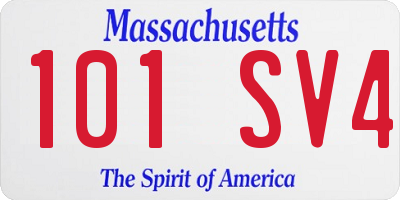 MA license plate 101SV4