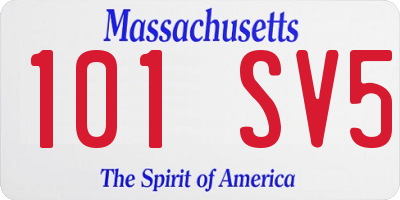 MA license plate 101SV5