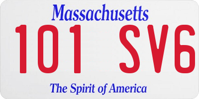 MA license plate 101SV6