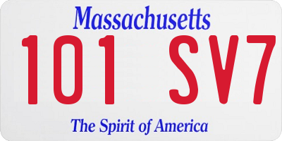 MA license plate 101SV7