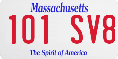 MA license plate 101SV8