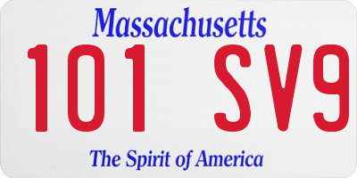 MA license plate 101SV9