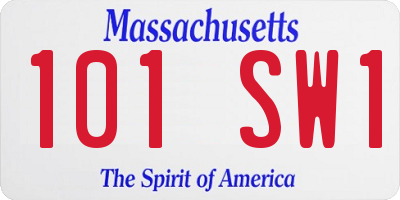 MA license plate 101SW1