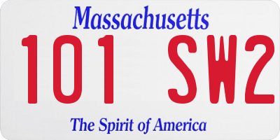 MA license plate 101SW2