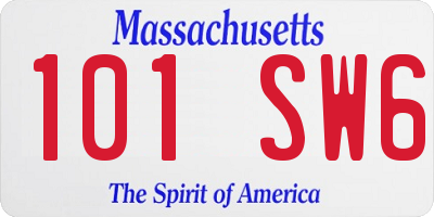 MA license plate 101SW6