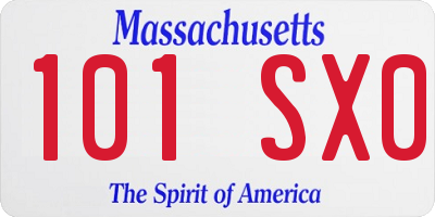 MA license plate 101SX0