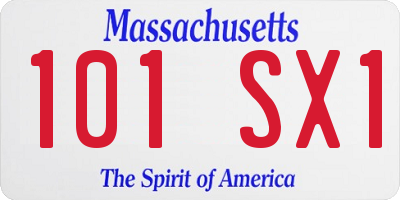 MA license plate 101SX1