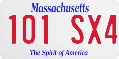 MA license plate 101SX4