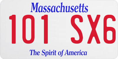 MA license plate 101SX6