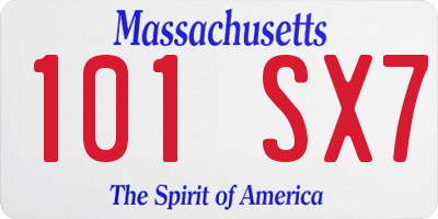 MA license plate 101SX7