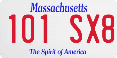 MA license plate 101SX8