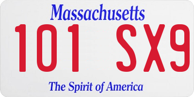 MA license plate 101SX9