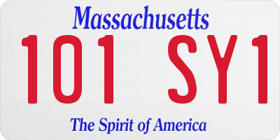 MA license plate 101SY1