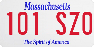 MA license plate 101SZ0