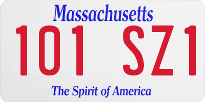 MA license plate 101SZ1