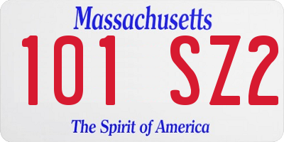 MA license plate 101SZ2