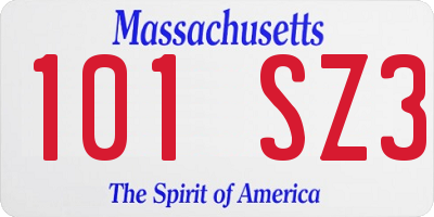 MA license plate 101SZ3