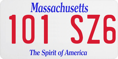 MA license plate 101SZ6