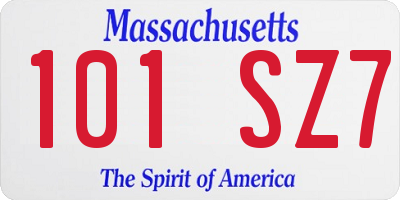 MA license plate 101SZ7