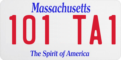 MA license plate 101TA1