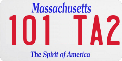 MA license plate 101TA2