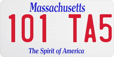 MA license plate 101TA5