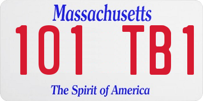 MA license plate 101TB1