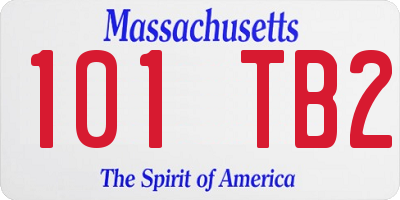 MA license plate 101TB2