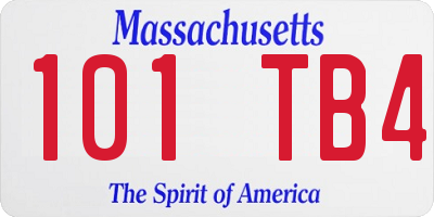 MA license plate 101TB4