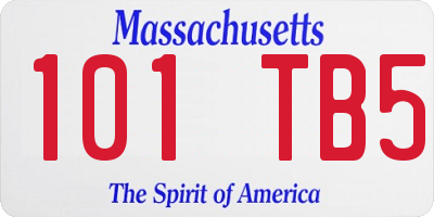 MA license plate 101TB5