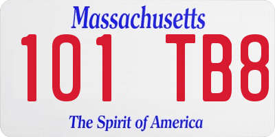 MA license plate 101TB8