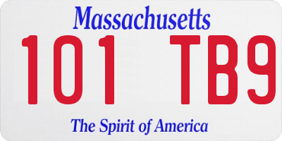 MA license plate 101TB9