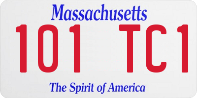 MA license plate 101TC1