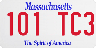 MA license plate 101TC3