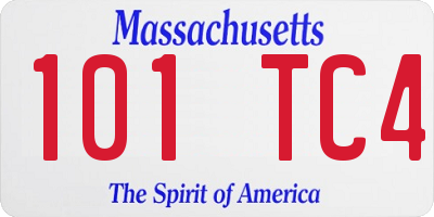 MA license plate 101TC4