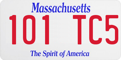 MA license plate 101TC5