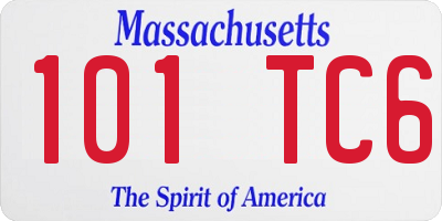 MA license plate 101TC6