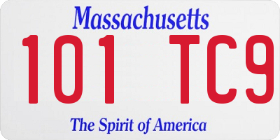 MA license plate 101TC9