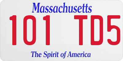 MA license plate 101TD5