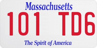 MA license plate 101TD6