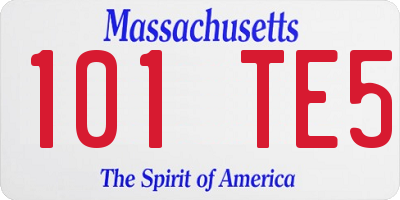 MA license plate 101TE5