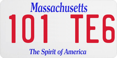 MA license plate 101TE6